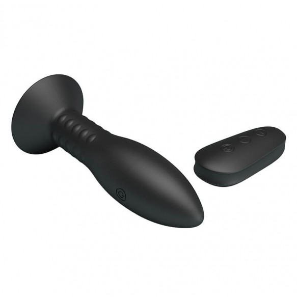 MR PLAY - Remote-Controlled Rotation Beads Anal Plug (Chargeable - Black)